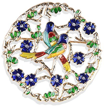 YAZILIND Goutte en Alliage Couple Couple Chouette Oiseau Animal Broche Épingle Hommes Et Femmes en Peluche Vêtements Accessoires Partie Corsage Bijoux Cadeau Bleu
