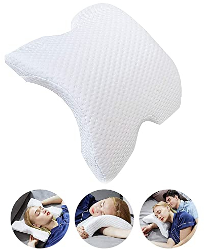 MINGZE Multifunktional Memory Foam Kissen Nackenkissen Schaum, Bogen U-förmig Neck Pillow, Slow Rebound Schlafkissen Rückpralldruckkissen, Kopfkissen Ice Silk für Schutz der Hand und Nacken