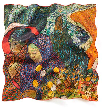 Prettystern 53cm Seiden-Twill Damen-Tuch Bandana Nickituch gold Halstuch van Gogh Damen aus Arles P892