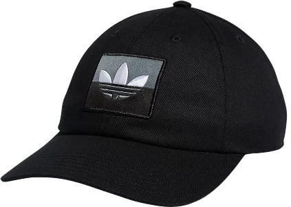 adidas Originals Slice Trefoil Logo Strapback Relaxed Cap, Black/Blue Oxide/White, One Size