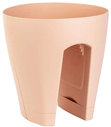 Gariella Blumentopf für Geländer Blumenkasten Geländerkasten Balkonkiste für den Außenbereich 9l in apricot-rosa