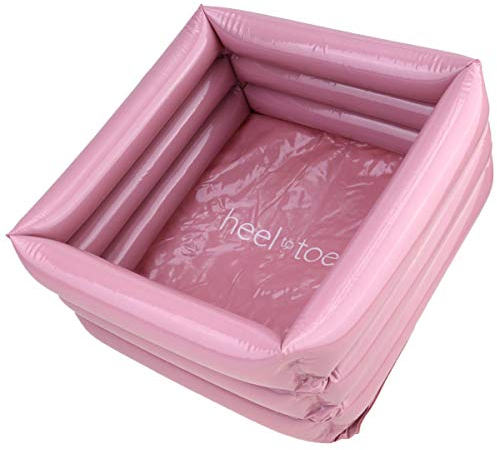 EXCEART Handwaschbecken Fußbad Aufblasbar PVC Tragbar Waschbecken Füße Wellness Fußpflege Pediküre Patienten Hotel Camping Rosa Kompakter Eimer