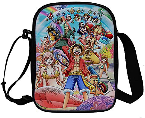 WANHONGYUE Anime One Piece Monkey D Luffy Shoulder Messenger Bag Small Handbag Student Sports Travel Crossbody Bag 1032/17