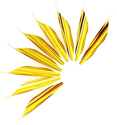 ACCMOS 50pcs/box Archery Arrow Spin Vanes 1.8 inch Spiral Feather Right Wing With Sticker Tape DIY Arrows Accessories (Yellow)