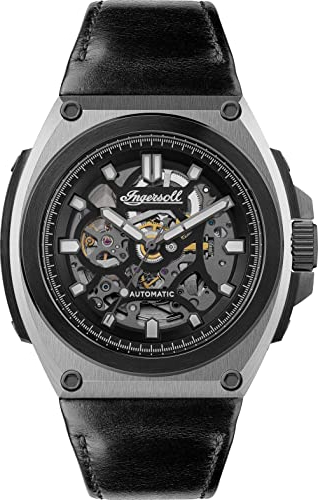 Ingersoll Herren Analog Automatik Uhr mit Leder Armband I11702B