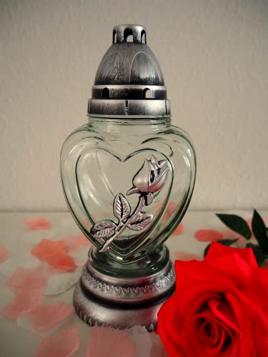 Farol para tumba con luz para tumba (incluye vela de luz para tumbas (LT05)
