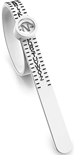 BBbanda UK Ring Sizer Measure Sizes A-Z with Magnifying Glass Adjustable Ring Measurement Tool for Men and Women - White