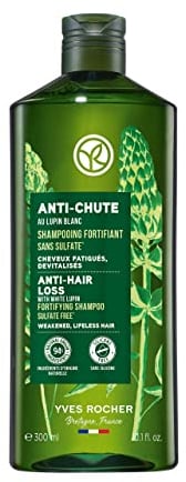 Yves Rocher -Shampoo stimolante anti-caduta con Agave e Lupino bianco-Capelli Fragili-Ritarda la caduta-Senza solfati-Senza Siliconi-300ml