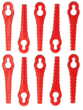vhbw 10x Ersatz-Messer kompatibel mit Güde RT 18-201-05 | RT 18-0 Rasentrimmer - Ersatzklinge Rot, Kunststoff