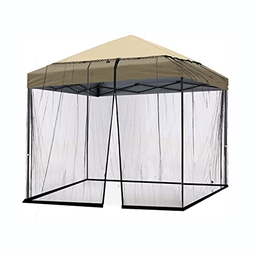 SFDPDM Regenschirm Moskitonetz 3 x 3 m, verstellbares Moskitonetz für Sonnenschirm, Regenschirm Moskitonetz mit Reißverschluss Pavillon Fliegengitter für Parasol im Garden,Schwarz
