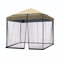 SFDPDM Regenschirm Moskitonetz 3 x 3 m, verstellbares Moskitonetz für Sonnenschirm, Regenschirm Moskitonetz mit Reißverschluss Pavillon Fliegengitter für Parasol im Garden,Schwarz