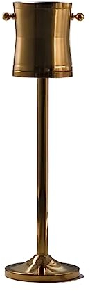 GRFIT Eiseimer 4L Eiskübel mit Ständer, Goldener, doppelwandiger Weinkübel aus Edelstahl und Ständerhalter for Bier, Wein, Champagner und mehr Eiskübel Sektkühler