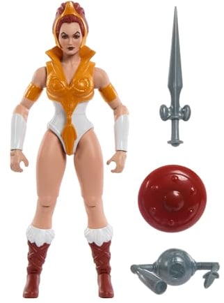 Masters of the Universe Origins Spielzeug, Teela-Actionfigur aus der Cartoon-Kollektion, ca. 14 cm große MOTU-Heldin, Zubehör und Mini-Comic, HYD27