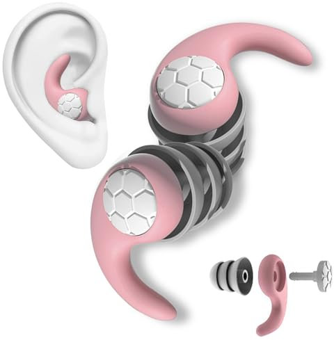 KKNE Taquetes para los Oídos con Cancelación de Ruido, Tapones Reutilizables para Dormir, Antironquidos para Dormir, Trabajar, Viajar, Avión, Roncar (talla única, Rosa)