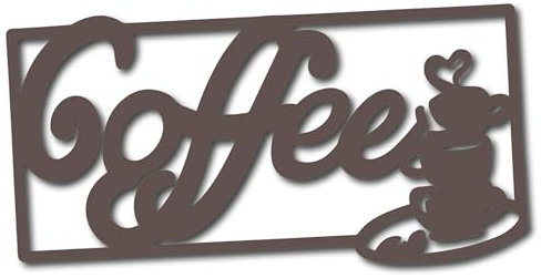 CREATCABIN Kaffee,Lasergeschnittenes Holz-Buchstabenschild,Geschirr,Wanddekoration,Ausschnitte,Unlackierte Holzschilder,Wandkunst,Hängende Skulptur,Dekoration Für Kunsthandwerk Wohnzimmer,30x15cm