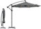 Sekey Sombrilla solar LED de 300 cm, con luz solar, protección solar UV50+, resistente y estable para el jardín, color gris oscuro
