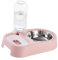 Gamelle double pour chat et chien antidérapante rose facile à nettoyer décorative pour la maison