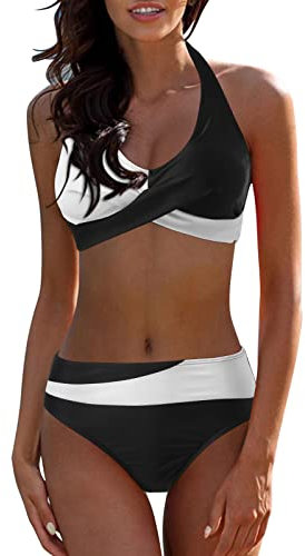 Badeanzug Damen Bauchfrei - Damen Bikinis Gestreifte Drucke Badeanzug Badeanzug Damen Shorts Zweiteilige Tankinis Set Stoppuhr Handgelenk