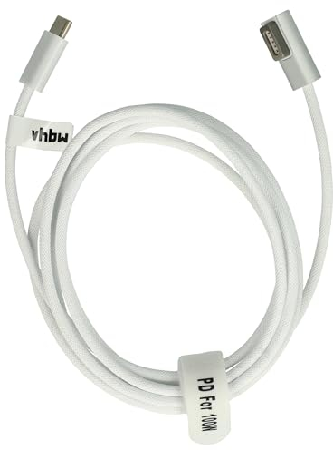 vhbw Adapterkabel USB Typ C auf MagSafe 1 kompatibel mit Apple MB881LL/A, MB990CH/A, MB990LL/A Notebook, Laptop - 170 cm, 100 W, Nylongewebe