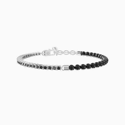 KIDULT - Bracciale Uomo - Tennis di Zirconi e Agata Neri - 732311