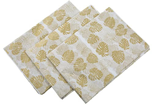 30Pcs Wrapping Paper Golden Printing Food Grade Waterborne Ink Environmental Friendly Bags (Monstera Deliciosa Leaf)