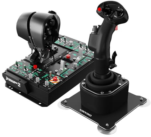 WINWING Orion2 HOTAS NavyAce : Advanced Simulation, Rich Controls, Precision Alloy Molding, 16-bit Sensor, CNC Throttle Grip, Independent MCU Joystick, Compatible with Major PC Games