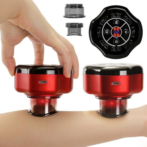 Electric Cupping Therapy, 2 PCS Cupping Therapy Massager Set with 12 Levels Adjustable, 20 min Relieves Muscle Soreness, Improves Blood Circulation and Accelerates Recovery After Exercise