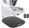 Gleitbrett für Thermomix TM6 TM5-360° Universalrädern Rollbrett für Thermomix Vorwerk Küchenmaschine, Bambus Unterlage Brett TM5 TM6 Zubehör Schnelles Bewegen Rollbrett mit Gummifüße Schwarz
