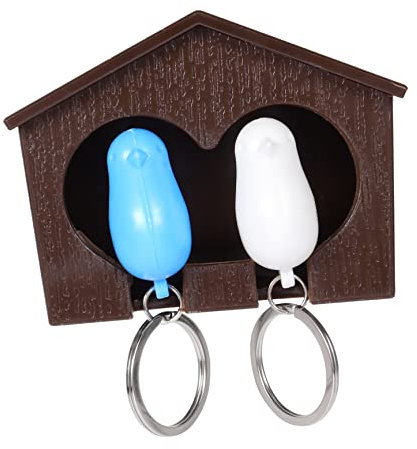 KOMBIUDA 2 Sets Vogelhaus Form Schlüsselring -montiert Paare Schlüssel Für Zufällig