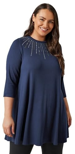 EVANS Curve Sequin Embellished Longline Top - Women's - Plus Size Curve