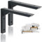 6 inch Heavy Duty Shelf Brackets, 2PCS Wall Brackets for Shelves, Iron Shelf with Screws Sturdy Supports for Bench Table, Black