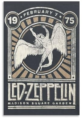 SBNCXHDJK Led Zeppelin 1975 concerto di New York - Poster decorativo su tela, decorazione artistica da parete per soggiorno e camera da letto, 20 x 30 cm