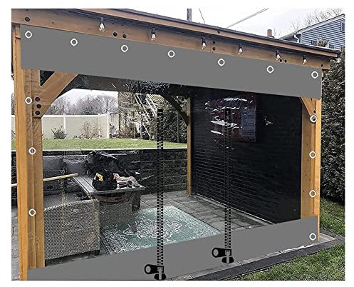 Pannelli laterali impermeabili per gazebo, con chiusura a cerniera, in vinile, trasparenti, per pergola e veranda