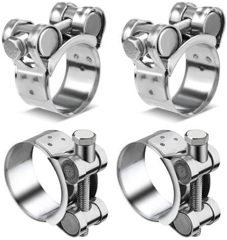 Gelenkbolzenschellen Edelstahl, Spannbereich 40-43mm, 4 Stück Einstellbar Schlauchschellen,Spannbackenschellen Auspuff Klemme, Schlauchschellen, für Schlauchbefestigung Abluftschlauch