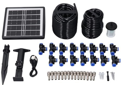 di Irrigazione a Energia Solare Kit di Irrigazione a Spruzzo Solare di Irrigazione Solare con IP67 Design Impermeabile per Garden Greenhouse Lawn