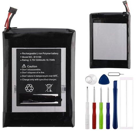 E-yiiviil Replacement Battery 5000 mAh/3.75 V B15169 Batteries Compatible with Ring-1 Gen Video Doorbell 1 Piece Gen with Tools