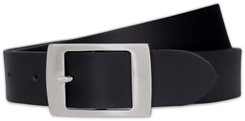 FRIEDRICH HOFFMANN Damengürtel Leder, MADE IN GERMANY, Gürtel schwarz Damen schmal, 100% echtes Leder, 3 cm breit