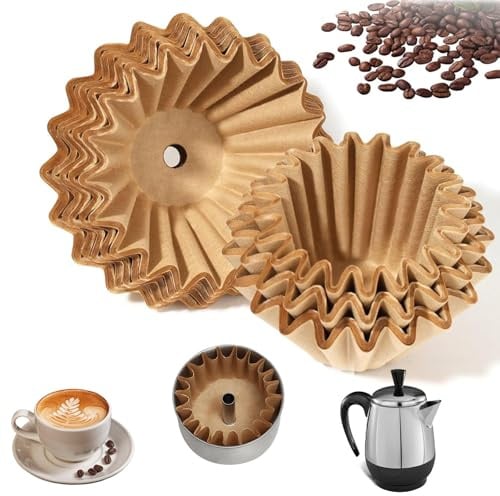 120PCS Perforated Unbleached Filter Paper,Coffee Filters Compatible with Farberware Coffee Percolator for Farberware 4Cup, Coletti 6Cup, Elite Gourmet 6 Cup