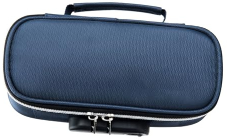 UPALDHOU Sicher Verschließbares Federmäppchen aus Canvas-Material, Geräumiger Schreibwarenhalter für Oberstufenschüler, Leicht zu Transportieren (Blue)