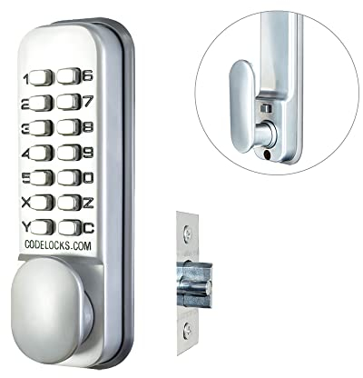 Codelocks 0155 SG CL155 Mortice Latch Mechanical Lock, Silver Grey
