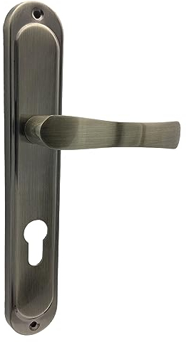 domino Türgriff 72 Drückergarnitur PZ - Profilzylinder Set | Türklinke für Zimmertür, Bürotür, Kellertür & Innentür | L-Form | Türbeschläge aus Aluminium |Bronze Türdrückergarnitur| NOVA M3