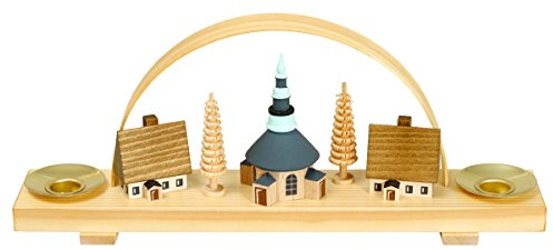 Rudolphs Schatzkiste Schwibbogen mit Seiffener Dorf BxHxT 24,5x10x4,5cm NEU Lichterbogen Fensterbogen Spitzbogen Erzgebirge Seiffen Weihnachten Beleuchtung Fensterschmuck Bogen Fenst