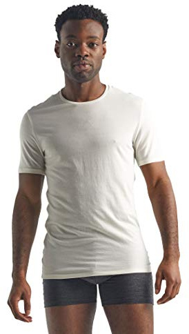 Icebreaker Herren Anatomica Crewe T-Shirt - Funktionsshirt Herren - Merinowolle Unterwäsche - Weiss, L