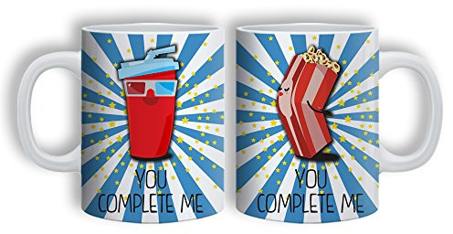 Babloo Coppia di Tazze Mugs Love You And Me Idea Regalo San Valentino Cinema Grafica 1