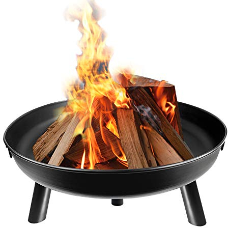 Froadp Ø80cm Brazier Foyers Rond pour Extérieur Cheminée Brasero à Bois avec Poignée Panier de Feu Poêle Chauffant pour Terrasse Jardin Balcon Barbecue Chauffe