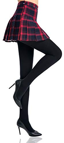 HONENNA Damen Control Top Hochelastische Weiche Blickdichte Strumpfhose, 1 Paar Schwarz L-XL