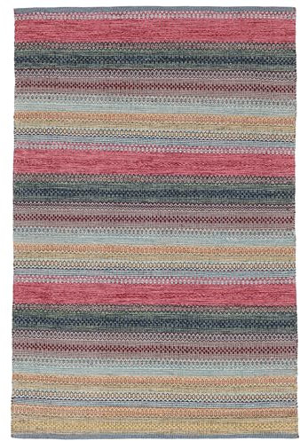 RugVista, Wilma, Teppich, Mittelflor Teppich, 120 x 180 cm, Rechteckiger, Moderner Kelim Teppich, Wolle, Flur, Schlafzimmer, Küche, Wohnzimmer, Rosa, Grau