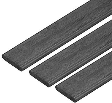 sourcing map Bande fibre carbone 2mm Épaisseur x 10mm Largeur x 400mm Barre pultrudée 3 Pcs
