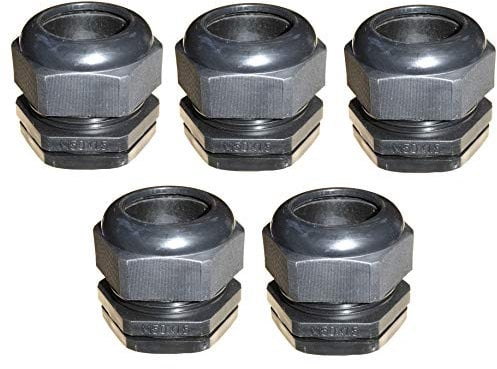 M50 50mm TRS Stuffing Compression Glands for 32-38mm Cable Black Waterproof IP68 with Locknut and Washer (5)