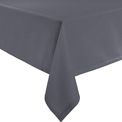 Erwin Müller Tischwäsche, Tischdecke Uni, Krefeld anthrazit Größe 130x190 cm - fleckabweisend, schmutzunempfindlich und leicht zu reinigen, Leinen-Optik (weitere Farben, Größen)